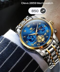 OLEVS 2859 Luxury Multifunction Quartz Watch Blue Dial