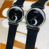 Luxury Couple Moon Phase Leather Strap Watches
