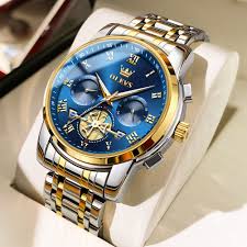 Alternative view of OLEVS 2859 Luxury Multifunction Quartz Watch Blue Dial